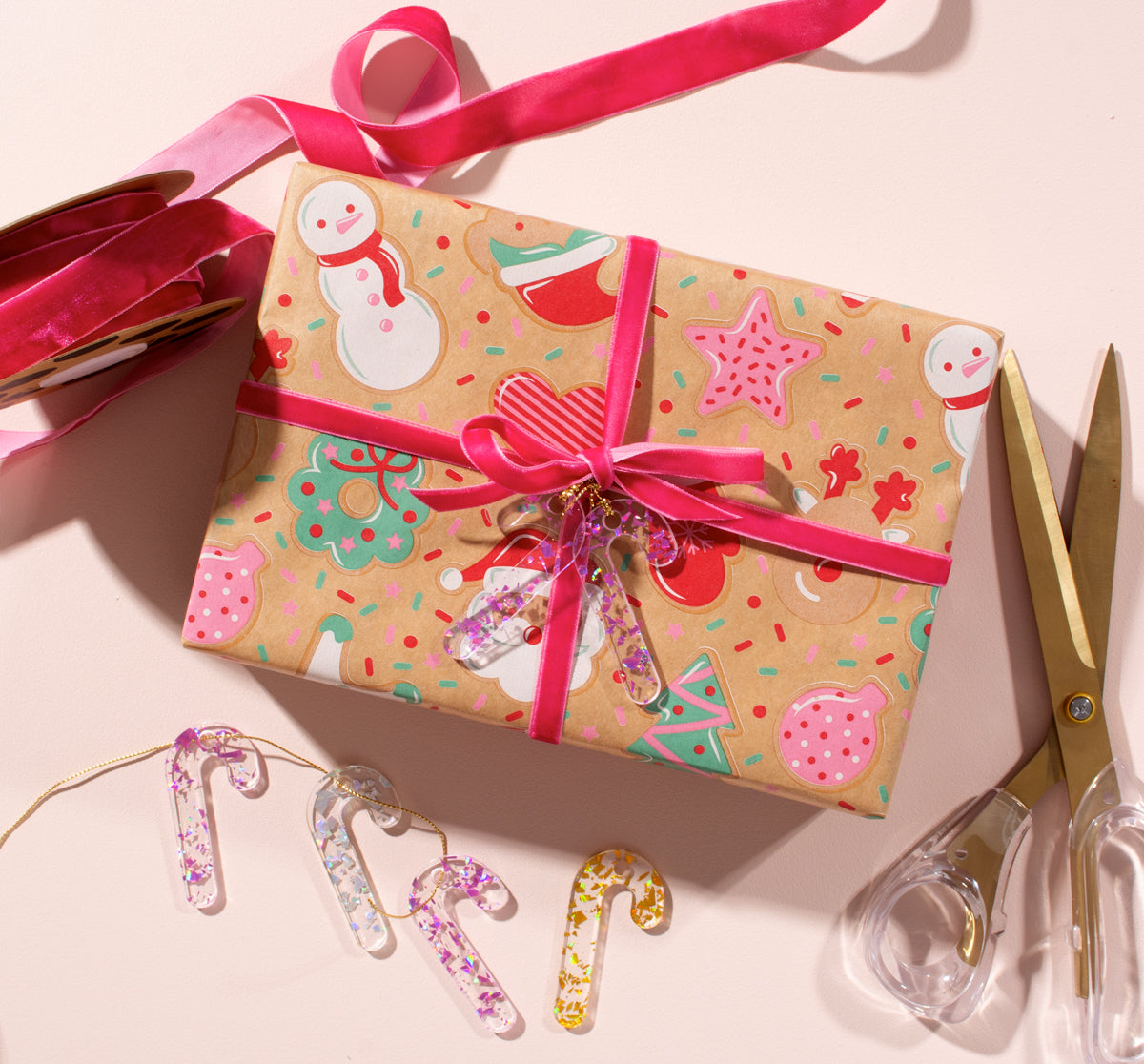 GLITTER CANDY CANE TAG