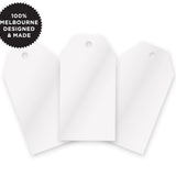 10 WHITE GLOSS TAGS