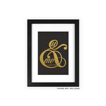 U AND ME BLACK LETTERPRESS PRINT