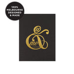 U AND ME BLACK LETTERPRESS PRINT