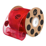 ORGANZA GLITTER DOT RED