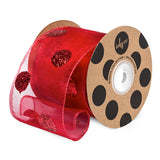 ORGANZA GLITTER DOT RED