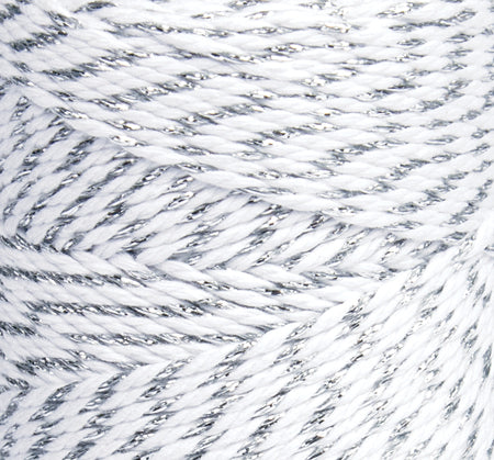 TWISTED TWINE WHITE WITH METALLIC SILVER