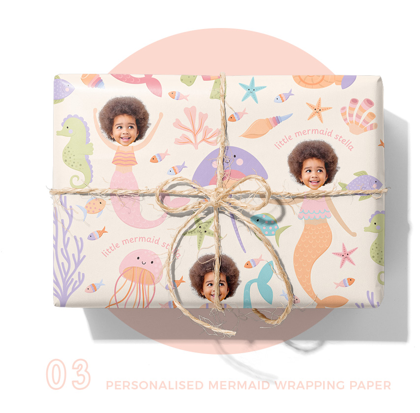 Personalised Mermaid Wrapping Paper